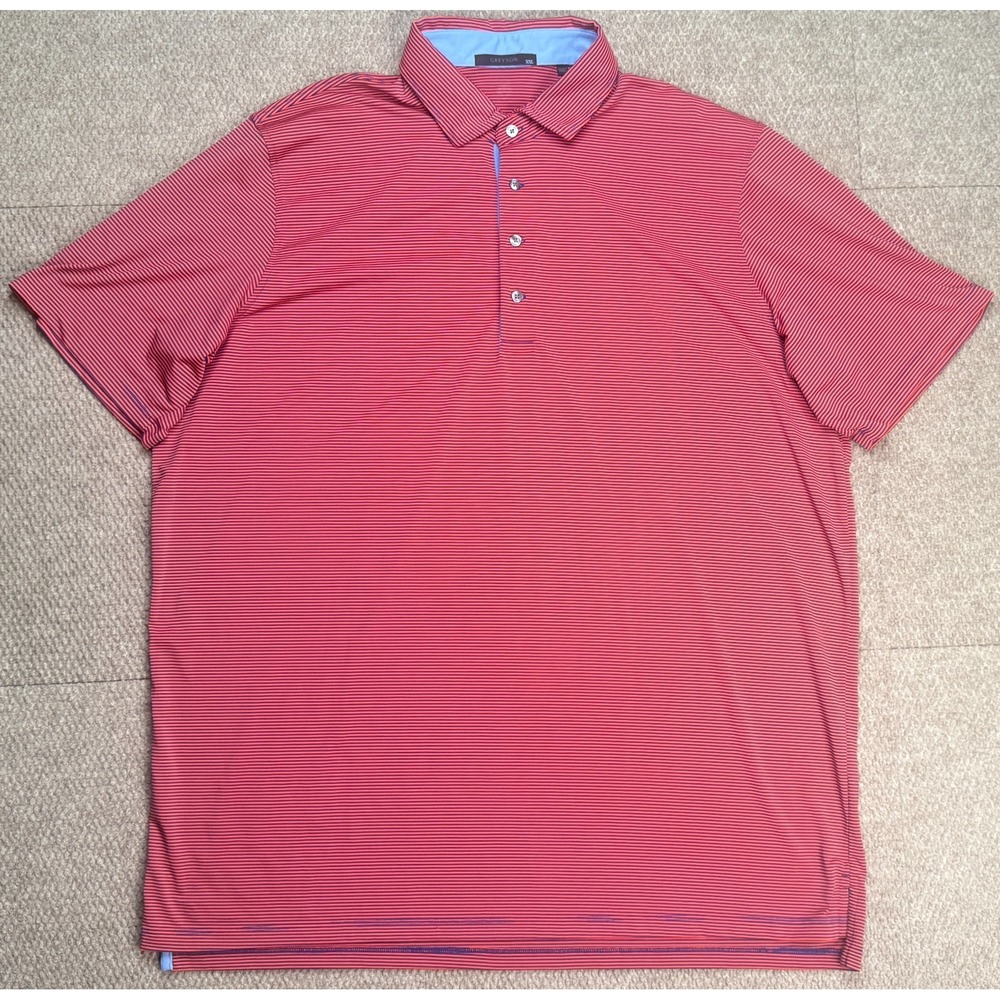 Greyson Men's Striped Short Sleeve Performance Golf Polo Shirt Size XXL‎